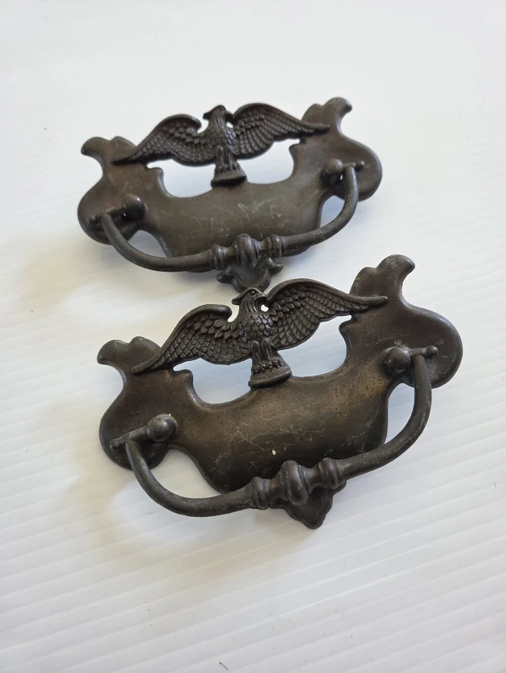 Vintage Pair of American Eagle Dresser Drawer Pulls, 3